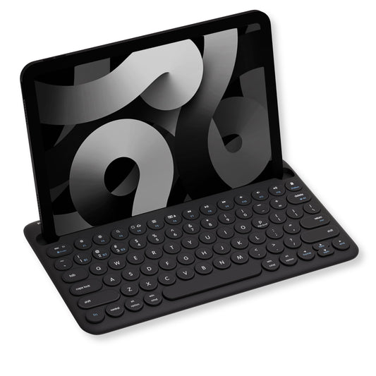 Macally Bluetooth Keyboard for Tablet | Wireless Keyboard for iPad mini/Air/Mini, iPhone (Multi-Device, Built-in Stand, Rechargeable) Easy to Use and Cute Portable