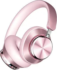 Wentronic Y03 Bluetooth Headphones Wireless Active Noise Cancelling Over Ear Headphones 48 Hours Playtime High Sound Quality 6 EQ Music Mode Headphones with Soft Ear Cushion - Pink