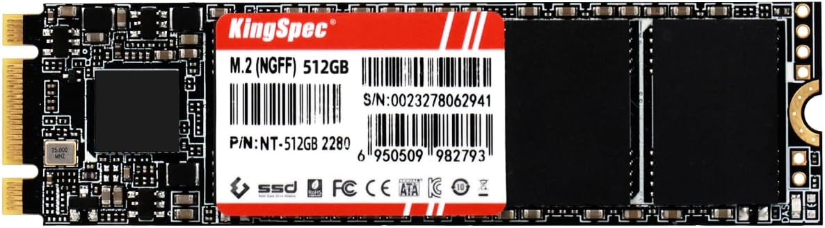 KingSpec 512GB M.2 SATA III 2280 SSD, NOT for NVMe Slots
