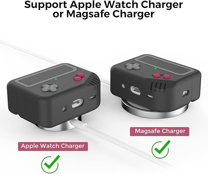 Silicone Airpods Pro 2 Case Protective Covers Skin Game-Machine Design for Airpods Pro 2022 [Support Wireless Charging] Compatible with Apple Airpods Pro 2nd Generation (Black)