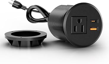 Desk Power Grommet Outlet 20W USB-C 1 AC 2.76 inch 6.5FT Cord - Image 1