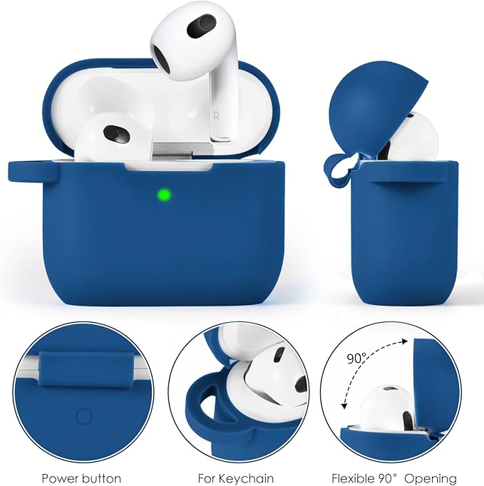 VISOOM Case for Airpods 3 Pink Airpods 3rd Cases 2021 Silicone for iPod 3 Earbuds Case Cover Women Wireless Charging Case with Accessories Girl Bling Keychain for Apple Ear Buds 3rd Generation