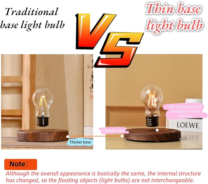 MOOCCI Magnetic Levitation Bulb 360° Rotating Ambient Light, Ideal for Home Decor, Perfect as a Gift for Valentine's Day, Halloween, Christmas, or Anniversary Celebrations