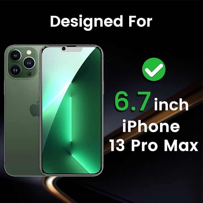 3 Pack Privacy Screen Protector for iPhone 13 Pro Max 6.7 Inch with 3 Pack Camera Lens Protector, Anti Spy Tempered Glass Film, Anti-Scratch, Touch Sensitive, Case Friendly