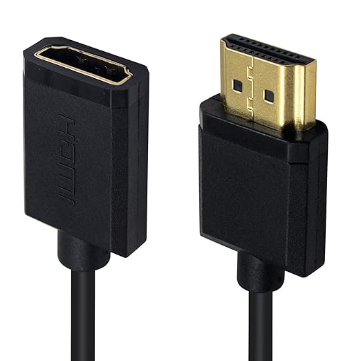 Duttek HDMI Extension Cable, 4K Short HDMI Cable, Extremely Thin HDMI Male to Female Cable Compatible for Nintendo Switch, Xbox One S 360, PS5, PS4, Roku TV Stick, Blu Ray Player, etc 30cm/12 Inch