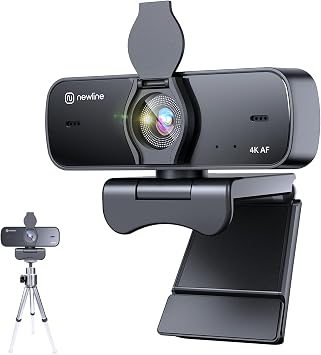 4K Webcam for PC with Fast Autofocus and Sony Sensor, Dual Noise-Reduction Microphones, Auto Light Correction, 4K 30FPS UHD, 77° FOV USB Webcam with Tripod for Zoom, Teams, Mac and Streaming