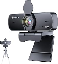 4K Webcam for PC with Fast Autofocus and Sony Sensor, Dual Noise-Reduction Microphones, Auto Light Correction, 4K 30FPS UHD, 77° FOV USB Webcam with Tripod for Zoom, Teams, Mac and Streaming