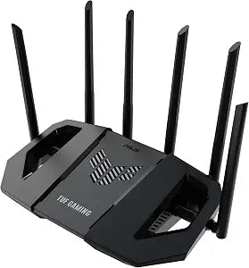 ASUS TUF Gaming BE6500 WiFi 7 Router - Dual-Band, Up to 6.5 Gbps Wireless, Game Accelerator, Multi-Link Operation (MLO), (x4) 2.5GbE Ports, Mesh + VPN Compatible, & Subscription-Free Network Security