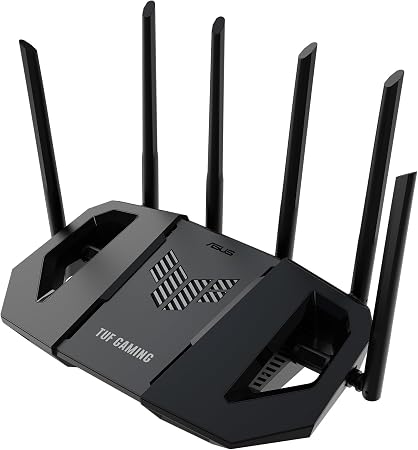 ASUS TUF Gaming BE6500 WiFi 7 Router - Dual-Band, Up to 6.5 Gbps Wireless, Game Accelerator, Multi-Link Operation (MLO), (x4) 2.5GbE Ports, Mesh + VPN Compatible, & Subscription-Free Network Security
