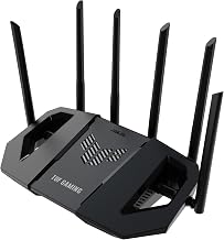 ASUS TUF Gaming BE6500 WiFi 7 Router - Dual-Band, Up to 6.5 Gbps Wireless, Game Accelerator, Multi-Link Operation (MLO), (x4) 2.5GbE Ports, Mesh + VPN Compatible, & Subscription-Free Network Security