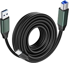 Kumiho USB 3.0 Printer Cable A Male to B Male （30Ft/10M） Compatible with Scanner, Printers, Desktop External Hard Drivers and More - Image 1