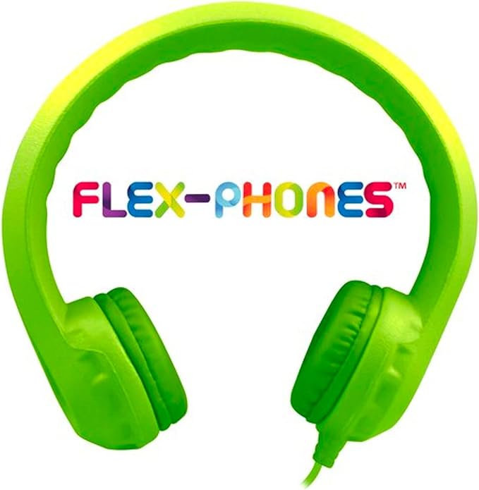 HamiltonBuhl Flex‑Phones Kids Foam Headphones 42‑Pack – Durable EVA Foam, Volume‑Limited 85 dB, Chew‑Resistant Dura‑Cord, Safe BPA‑Free Design for Classroom Use – Green