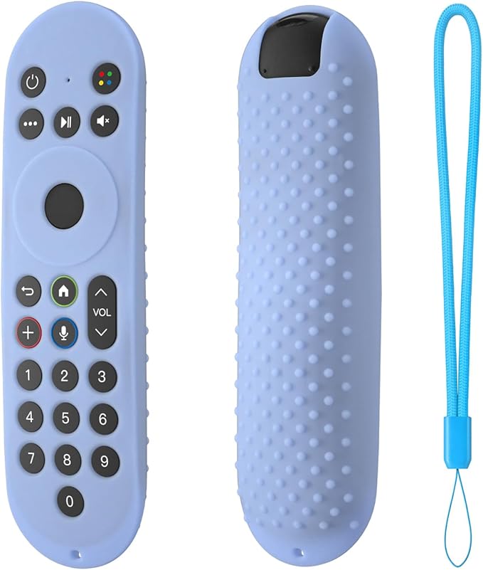 Hi Color Silicone Cover for XR100 Xfinity Xumo Stream Box Remote Cover Xumo Streaming Box Remote Case Shockproof Anti-Slip Silicone Sleeve with Lanyard (Glow Blue)