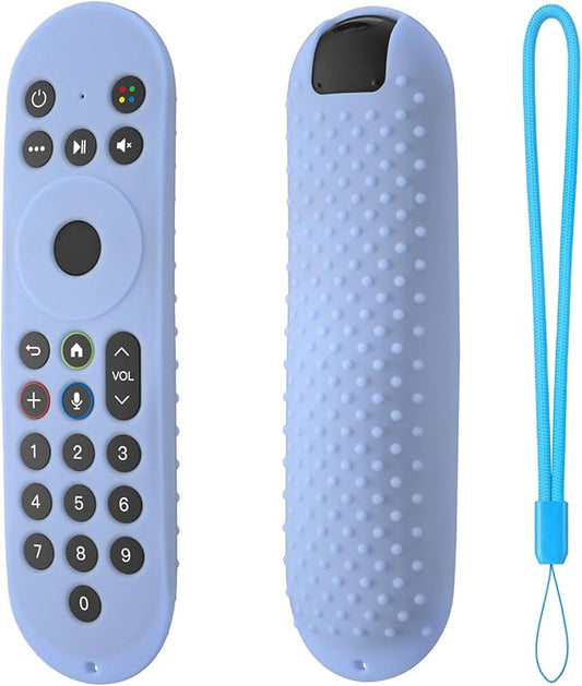 Hi Color Silicone Cover for XR100 Xfinity Xumo Stream Box Remote Cover Xumo Streaming Box Remote Case Shockproof Anti-Slip Silicone Sleeve with Lanyard (Glow Blue)