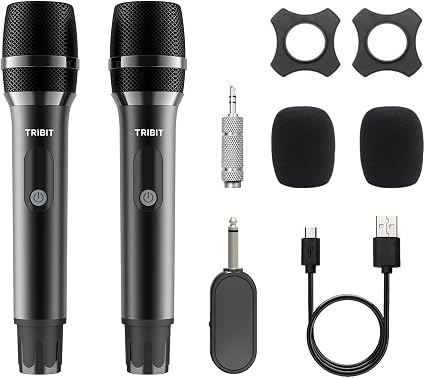 Tribit Wireless Microphone, Dual Handheld Cordless Dynamic Mic System