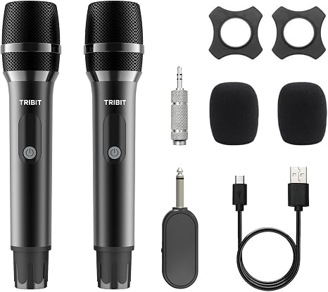Tribit Wireless Microphone, Dual Handheld Cordless Dynamic Mic System