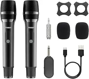 Tribit Wireless Microphone, Dual Handheld Cordless Dynamic Mic System