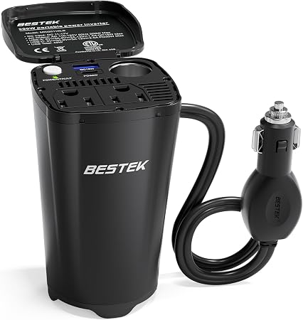BESTEK 200W Power Inverter 12V DC to 110V AC Car Plug Adapter Converter