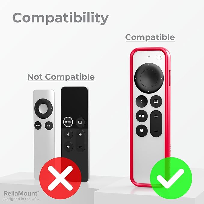 Case for Apple TV Remotes – Premium Drop Protection and Comfortable to Hold – Designed in USA (Premium Red with Soft Microfiber Lining)