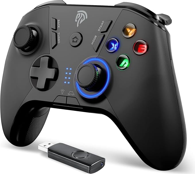 EasySMX 2.4G Wireless Controller for PC,Steam Deck,PS3,Android TV,Black.