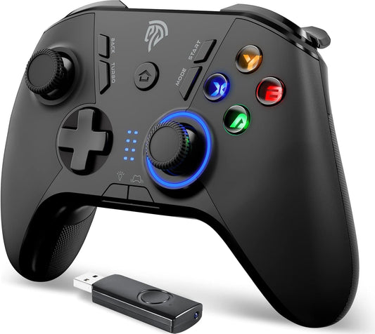 EasySMX 2.4G Wireless Controller for PC,Steam Deck,PS3,Android TV,Black.