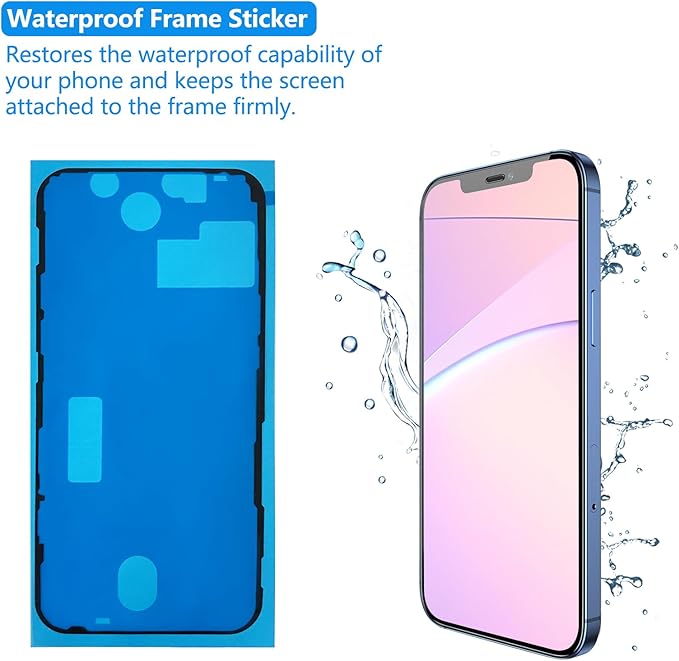 for iPhone 15 Plus Screen Replacement Black 6.7 Inch, LCD Touch Digitizer Complete Display for A2847, A3093, A3096, A3094,with Waterproof Seal+Tempered Glass+Repair Tools
