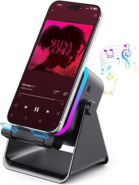 Wireless Bluetooth Induction Speaker Phone Speaker Amplifier, Black