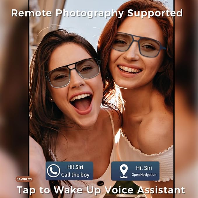 Smart Glasses Bluetooth Audio Glasses Sunglasses Blue Light Glasses for Men Women Color-Change UV Protection Dual Mic