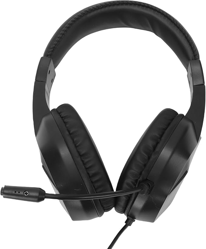 GOWENIC USB Wired Headset, Noise Isolation Gaming Headphones with 7.1 Surround Sound RGB Lighting and Flexible Noise Canceling Mic, for PC Gaming Call Center Online Classes (Black)