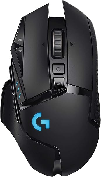 Logitech G502 Lightspeed Wireless Gaming Mouse, Hero 16K Sensor, 16,000 DPI, RGB, Adjustable Weights, 11 Programmable Buttons, Long Battery Life, On-Board Memory, PC/Mac - Black