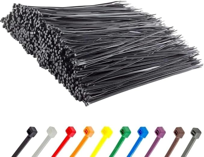 GTSE 14 Inch Black Heavy Duty Zip Ties, 1,000 Bulk Pack, 120lb Strength, UV Resistant Nylon Cable Ties, Self-Locking 14" Tie Wraps