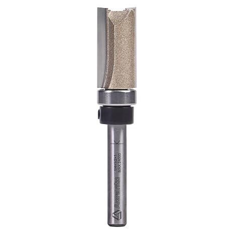 Top Bearing Flush Trim Router Bits 1/4" Shank, 1/2" Cut Diameter, 1" Cut Length, Useful for Template/Pattern Routing of Parts, Joints, Internal Cuts