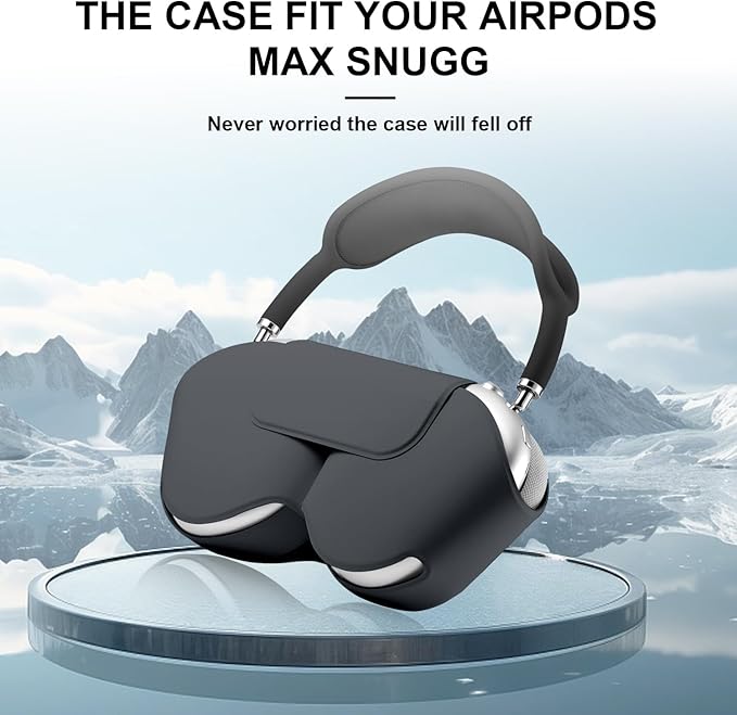 Maxjoy for Apple Airpods Max Smart Case Cover, Soft PU Leather Protective Cover Accessories for Airpod Max with Sleep Mode, Anti-Dust Travel Carrying Case for Airpods Pro Max Headphones, Dark Gray