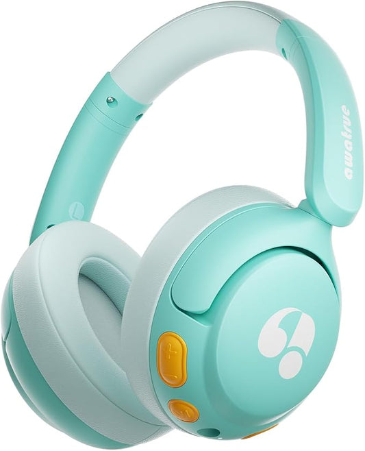 Kids Bluetooth Headphones, 85dB Volume Limiter, Foldable Wireless Over-Ear Headphones for iPad, Travel, 75H Playtime, Bluetooth 5.4, Built-in Mic, Green