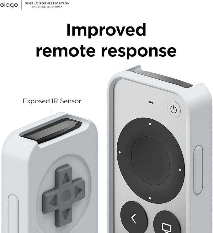 elago R4 Retro Case Compatible with 2022 Apple TV 4K Siri Remote 3rd Generation, Compatible with 2021 Apple TV Siri Remote 2nd Gen - Classic Controller Design [Non-Functional], Protective (Light Grey)