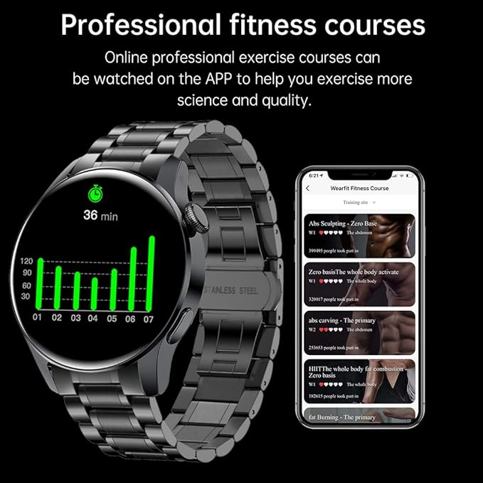 FILIEKEU Bluetooth Calls Smart Watch Men Women Heart Rate Sleep Monitor Steps IP67 Waterproof Sport Fitness Tracker 1.3''Touch Screen Fasion Black Stainless Steel Smart Watches for Android iOS