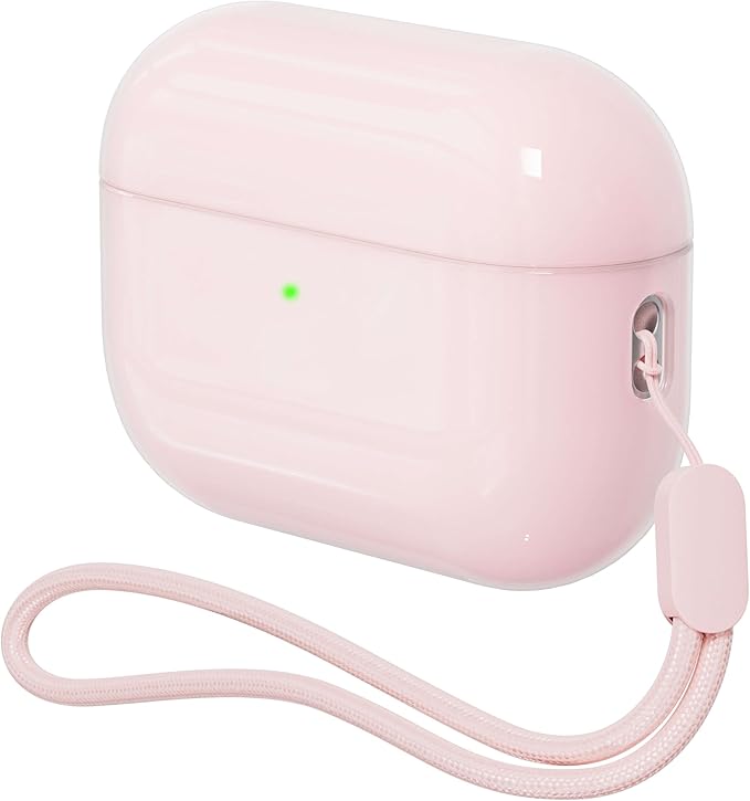 Case for AirPods Pro 2 Never-Sretch-Out DamonLight Shock-Proof Protective Semi Hard Silicone Case Compatible with Apple Airpods Pro 2nd Generation (Pale Pink)