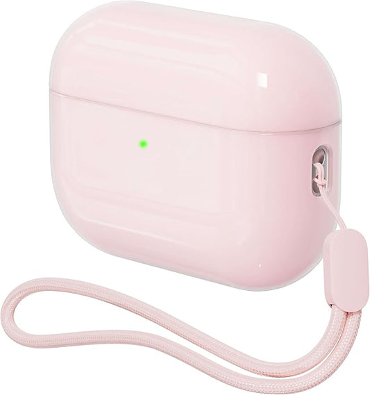 Case for AirPods Pro 2 Never-Sretch-Out DamonLight Shock-Proof Protective Semi Hard Silicone Case Compatible with Apple Airpods Pro 2nd Generation (Pale Pink)