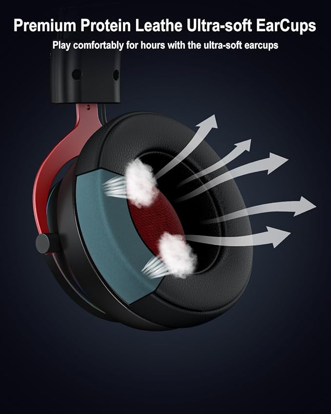 Inwa PS5 Headset Wireless with Game/Chat Balance Mixer, Lower Latency 5.8GHz Tech, 7.1 Surround Sound, Protein Soft Earmuffs, Detachable Mic, Works with PS5, PS4