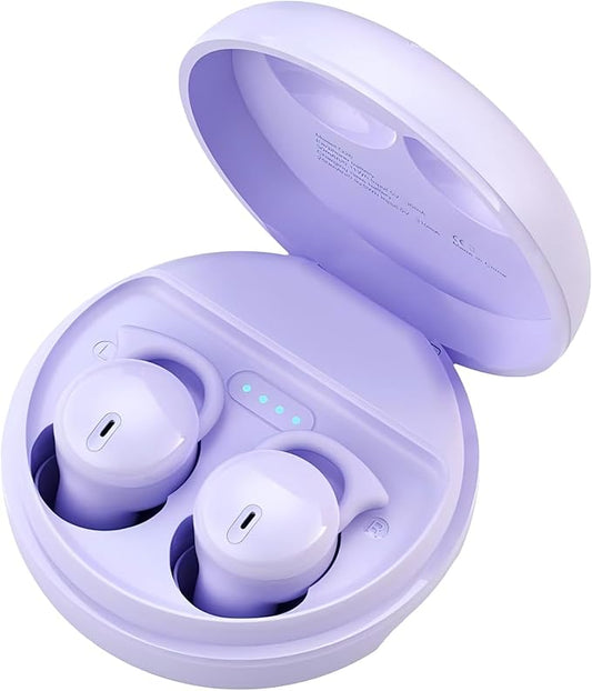Invisible Sleep Headphones,Sleep Earbuds for Side Sleepers,Small Sleeping Earphones Comfortable Noise Blocking, Bluetooth 5.3 Wireless Headphones for Sleeping - Purple