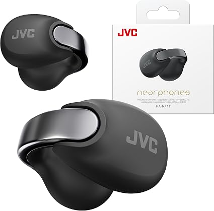 JVC Nearphones HANP1TB Open Ear True Wireless Headphones, Black
