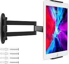 Tablet Wall Mount with Adjustable Long Arm Hinge 360° Swivel Bracket for 4.7 to 12.9 inch Tablet or Phone（Black）