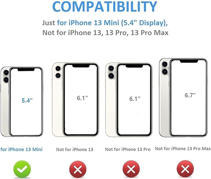 ONETOP Compatible with Magsafe for iPhone 13 Mini Wallet Case with Card Holder, PU Leather Kickstand RFID Blocking Case, Double Magnetic Clasp and Durable Shockproof Cover 5.4 Inch (Green)