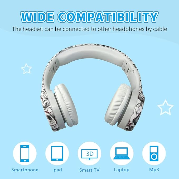 Kids Headphones with Cord, Toddler Headphones with Sharing Function, 85dB/93dB Safe Volume Limit, for Toddler Children Baby Boys Girls On-line Study, School, Travel use (Music)
