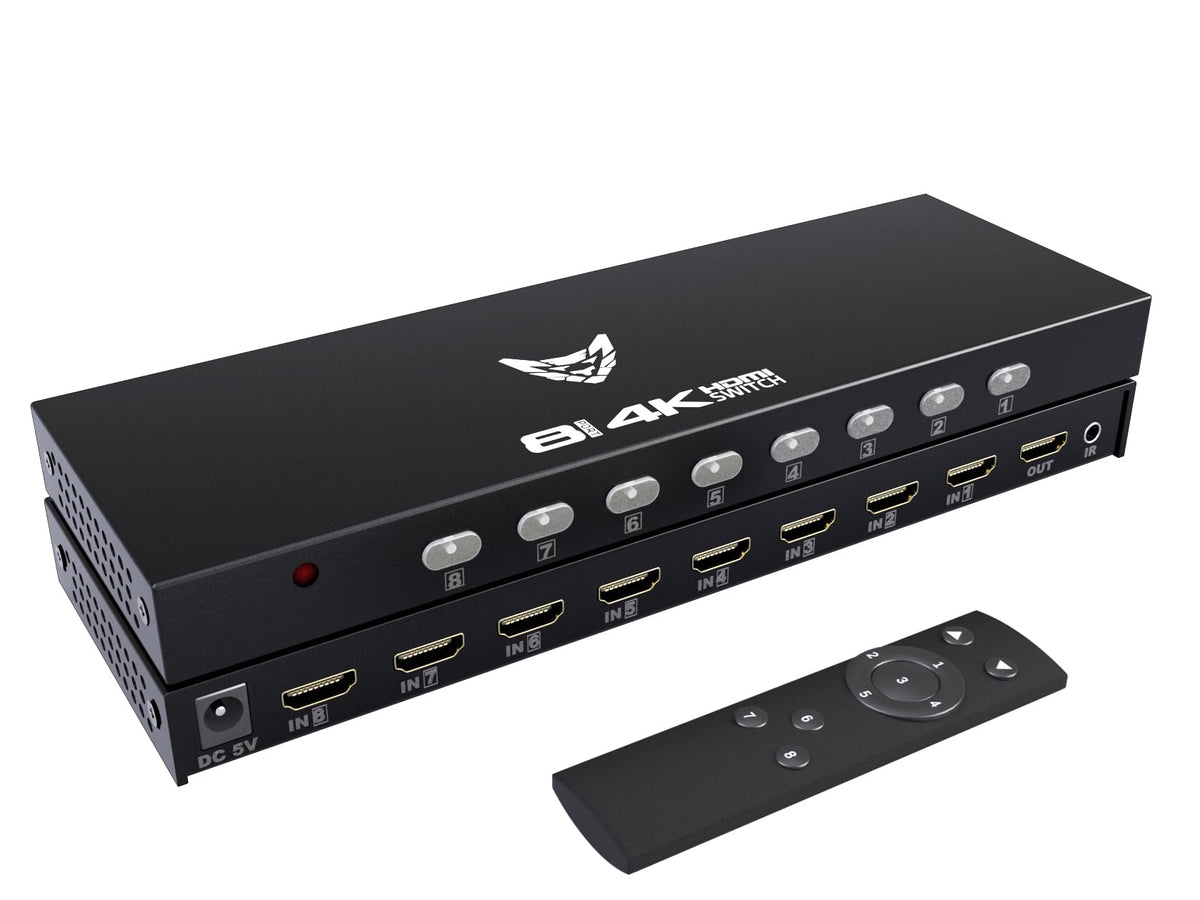8 Port 4K HDMI Switcher Box IR Remote Control PC PS4 Xbox