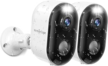 Armorcope Security Cameras Wireless Outdoor, Battery Powered 2k Color Night Vision, AI Motion Detection, IP66 Weatherproof, 2-Way Talk, SD/Cloud Storage, 2.4Ghz WiFi Cameras for Home Security(2 Pack)