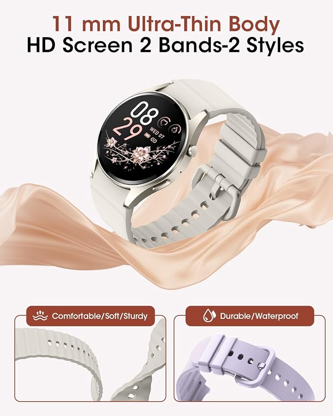 Smart Watches for Women/Men (Make/Answer Calls), Round Watch with Heart Rate/SpO2/Sleep Monitor, Health Tracker, 110+ Sport Modes Fitness Tracker Watch, Smartwatch for Android and iPhone with SMS