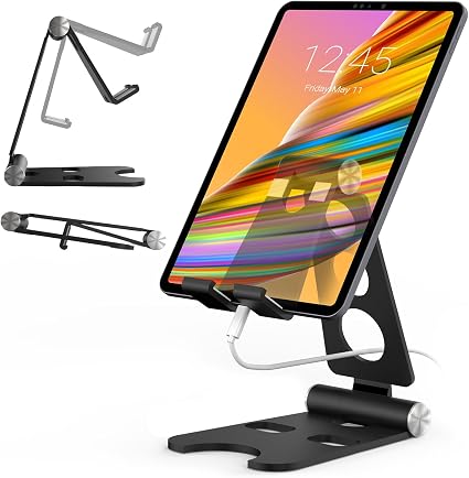 Kado Tablet Stand with Cord Holder Aluminum Alloy Foldable Phone Stand