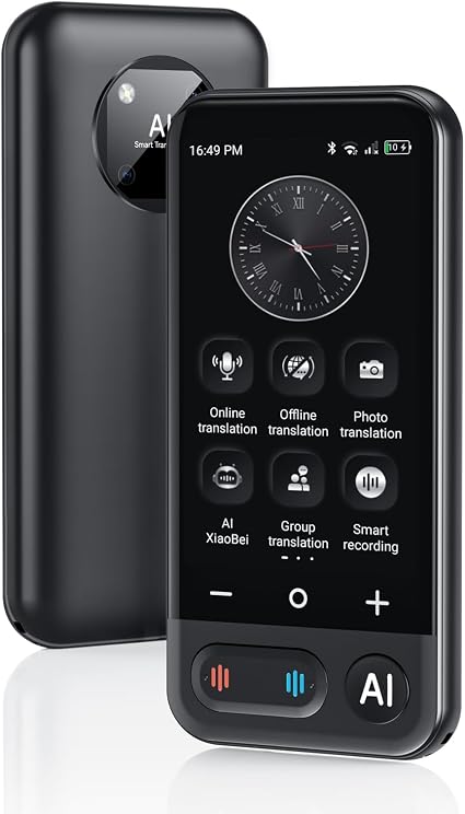 AI Language Translator Device, Two Way Real time Translator Device 2026 Upgraded ChatGPT, 150 Languages Voice Translator Support Online/Offline/Group/AI/Phone Translation for Travel Business