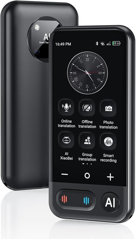 AI Language Translator Device, Two Way Real time Translator Device 2026 Upgraded ChatGPT, 150 Languages Voice Translator Support Online/Offline/Group/AI/Phone Translation for Travel Business